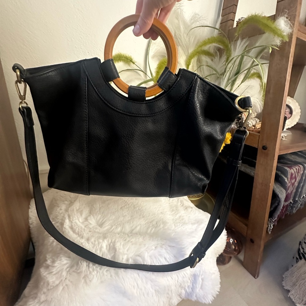 Anthropologie Black Leather Tote